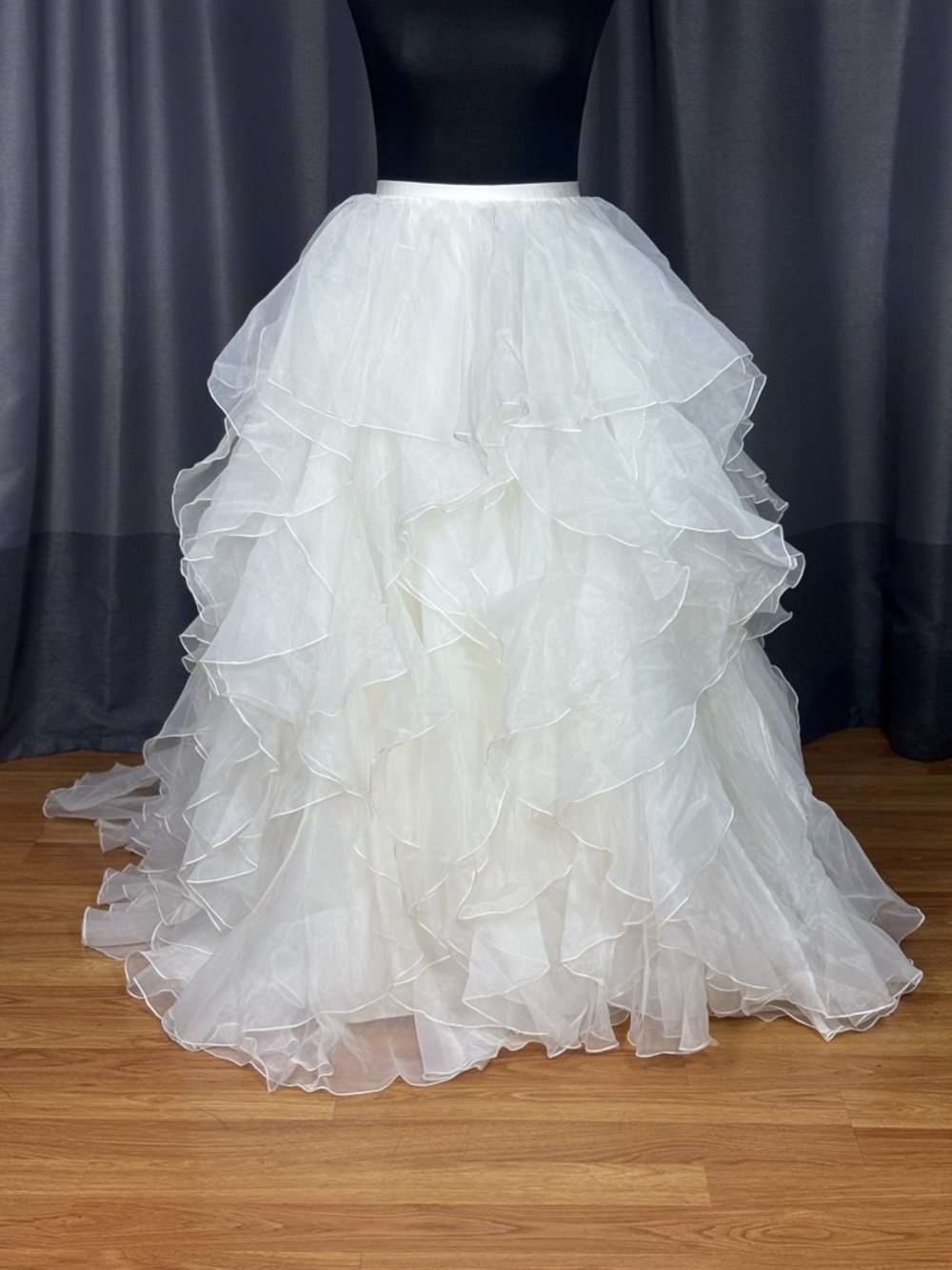 Alfred Angelo White Layered Organza Ruffle Ball Skirt